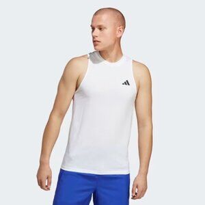 Adidas Mens White Feel Ready Sleeveless Crewneck Training Shirt T Shirt Size M